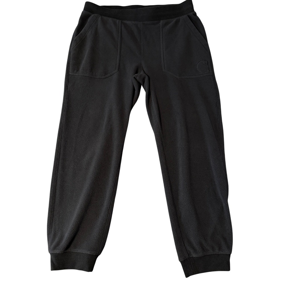 Carhartt Joggers Force Relaxed Fit Fleece Womens L Black Pants Pockets Warm